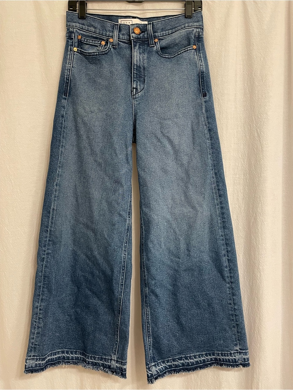 AYR “The Must” Medium Blue Wide-Leg Jeans, size 27